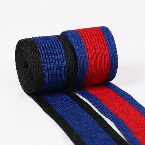2.0cm Multicolor Striped Polyester Mesh Knitted Tape | Stretch Apparel Side Trim