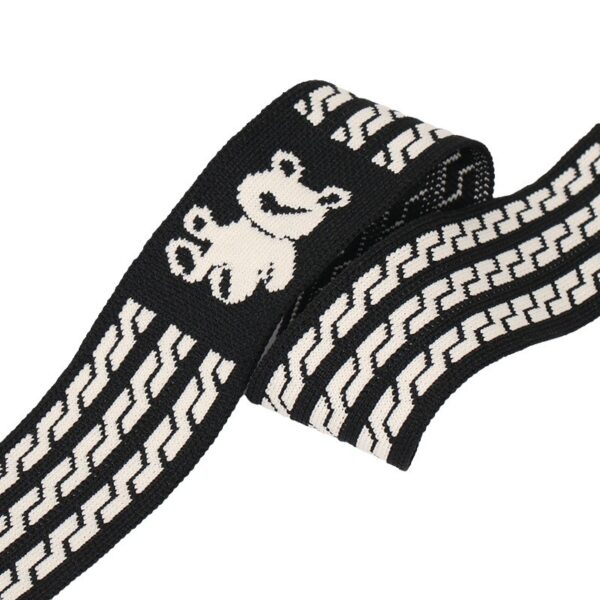 4cm Rib Knit Jacquard Tape – Polyester High-Stretch Trim for Sports & Casual Pants Side Decoration