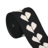 4cm Ribbed Heart Jacquard Webbing – Polyester Knit Trim for Pants Side Stripes & Fashion Accessories