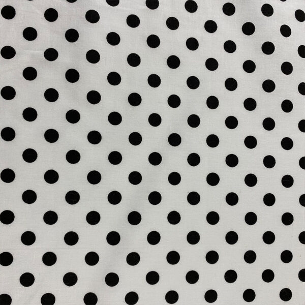 Cotton Polka Dot Printed Fabric — White Dress Material