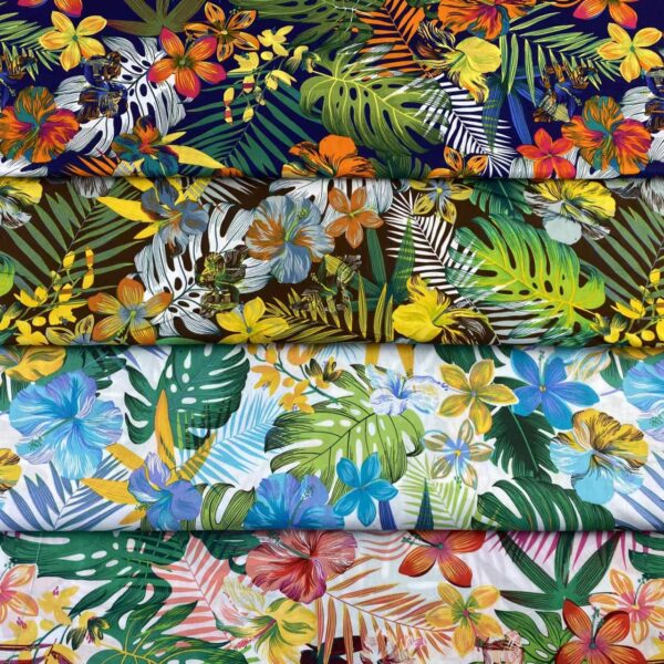 Cotton Tropical Print Fabric — Beachwear & Summer Apparel