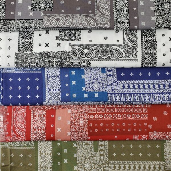 100% Cotton Poplin Fabric — Paisley Print for Shirts & Dresses