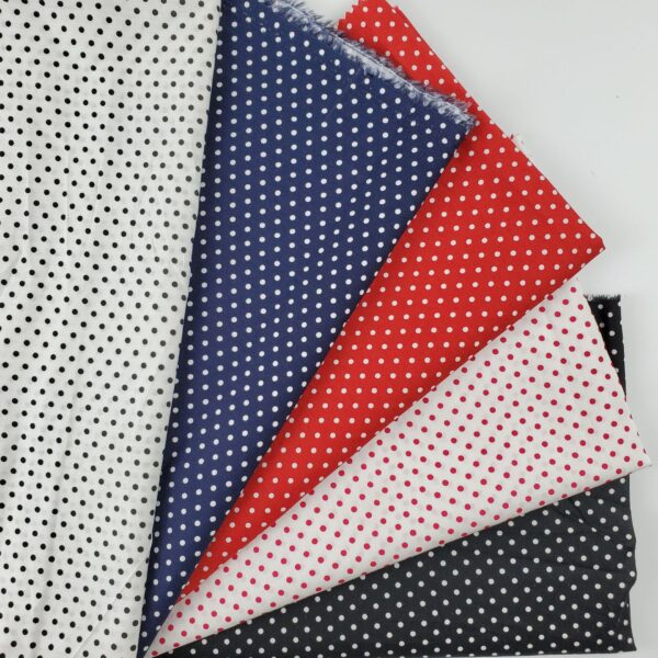 主图-01 100% Cotton Poplin Fabric — Small Polka Dot Print for Dresses & Shirts