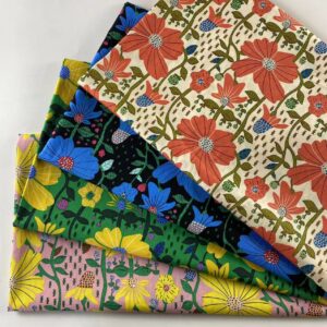 100% Combed Cotton Poplin Fabric — Floral Print for Summer Dresses