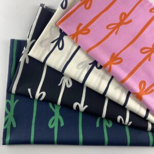 100% Cotton Bow Stripe Printed Fabric — Fresh Dress & Accessories