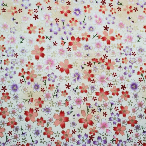 Polyester Floral Peach Skin Fabric — Thick Printed Cloth for Jackets