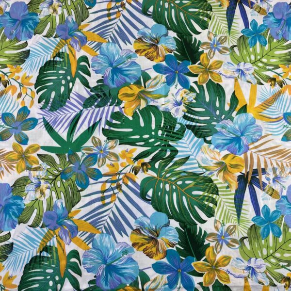Cotton Tropical Print Fabric — Beachwear & Summer Apparel