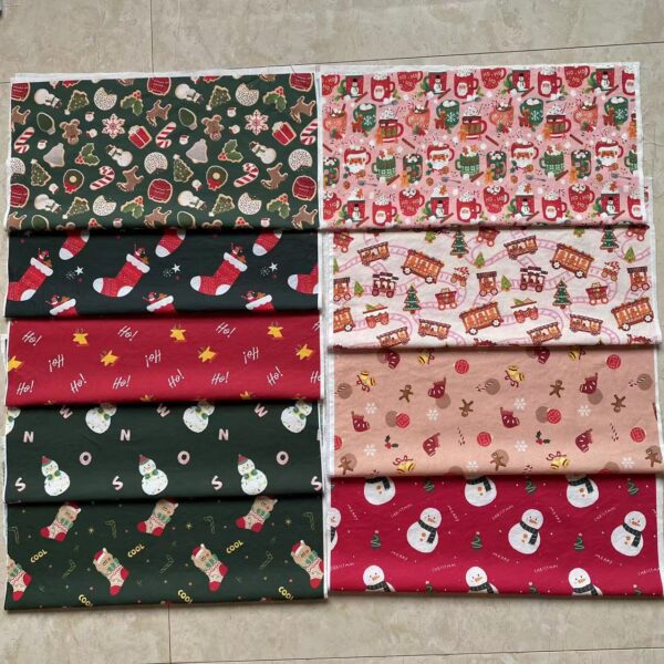 Christmas Cotton Print Fabric — Digital Print DIY Sewing Cloth