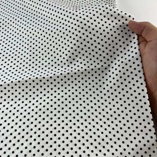 主图-02 100% Cotton Poplin Fabric — Small Polka Dot Print for Dresses & Shirts
