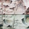 100% Cotton Digital Printed Fabric — Vintage Chinese Ink Landscape