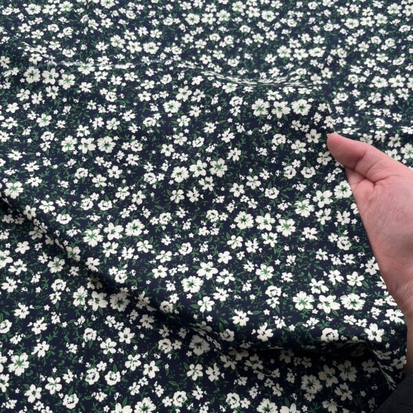 Cotton Poplin Floral Print Fabric — Summer Pastoral Style DIY Cloth