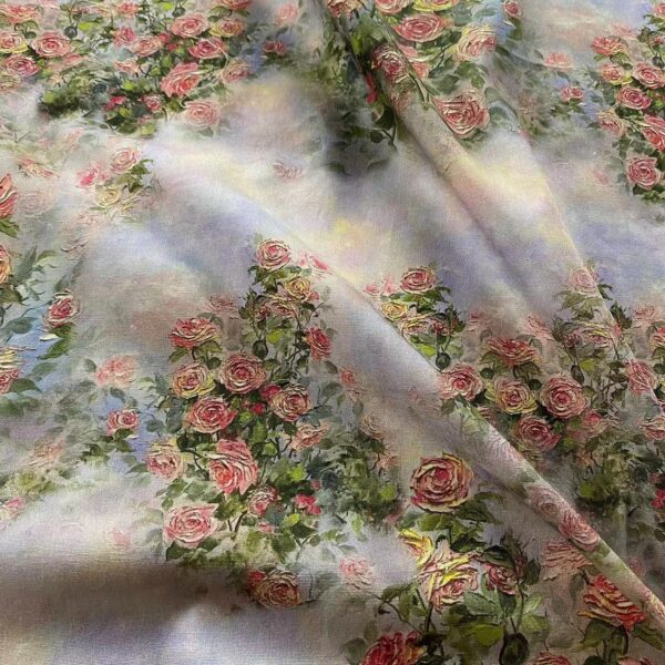 Cotton Digital Printed Fabric — 3D Oil Painting Pastoral Style