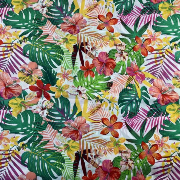 Cotton Tropical Print Fabric — Beachwear & Summer Apparel