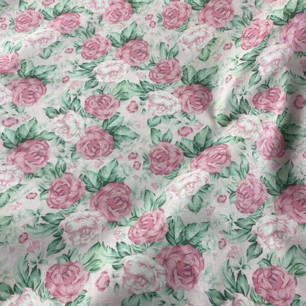 100% Cotton Rose Print Poplin Fabric — Summer Apparel & Home Textile
