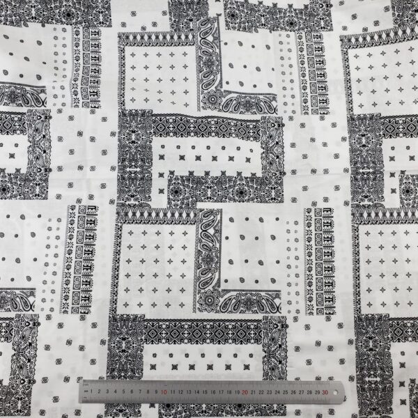 100% Cotton Poplin Fabric — Paisley Print for Shirts & Dresses