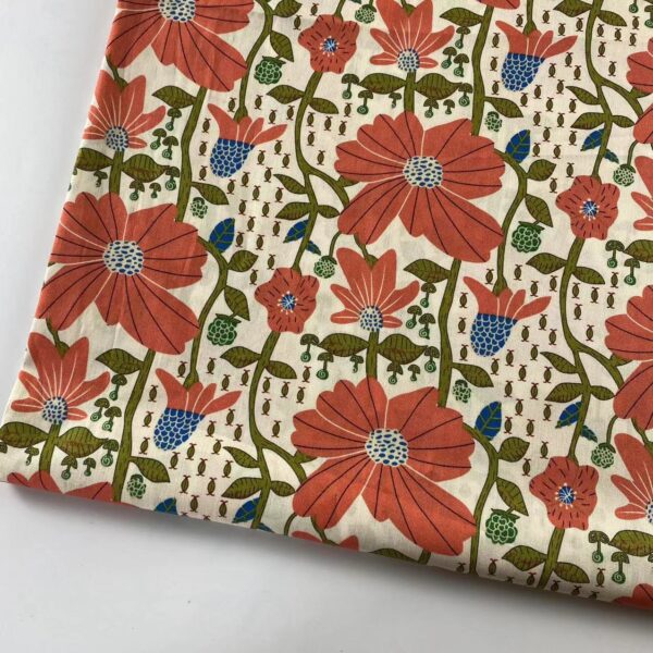 100% Combed Cotton Poplin Fabric — Floral Print for Summer Dresses