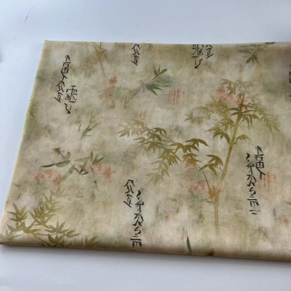Cotton Digital Print Fabric — Vintage Bamboo Leaf Design