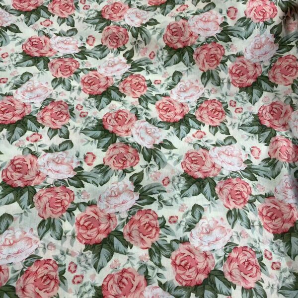 100% Cotton Rose Print Poplin Fabric — Summer Apparel & Home Textile