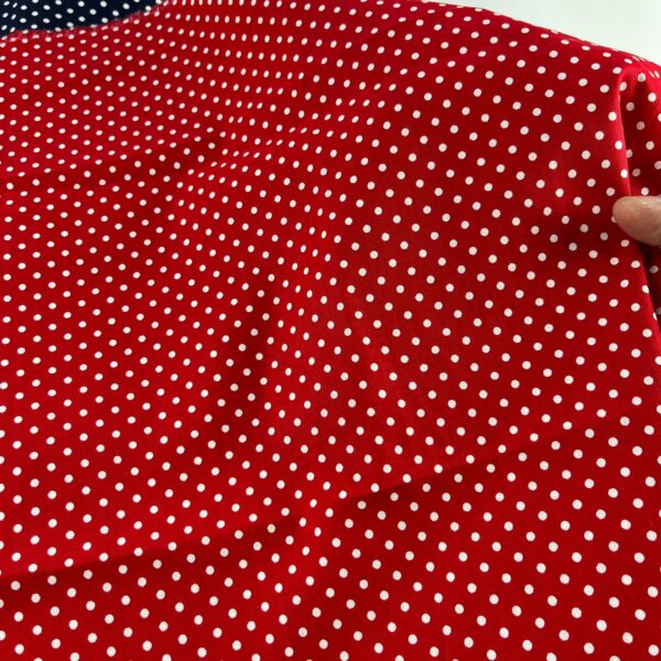 主图-04 100% Cotton Poplin Fabric — Small Polka Dot Print for Dresses & Shirts