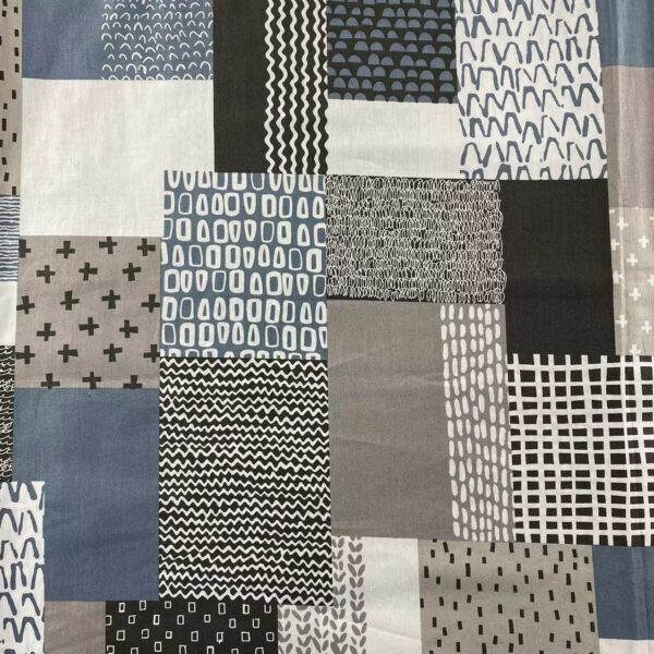 40s Cotton Poplin Fabric Patchwork Style — Reactive Print Textile