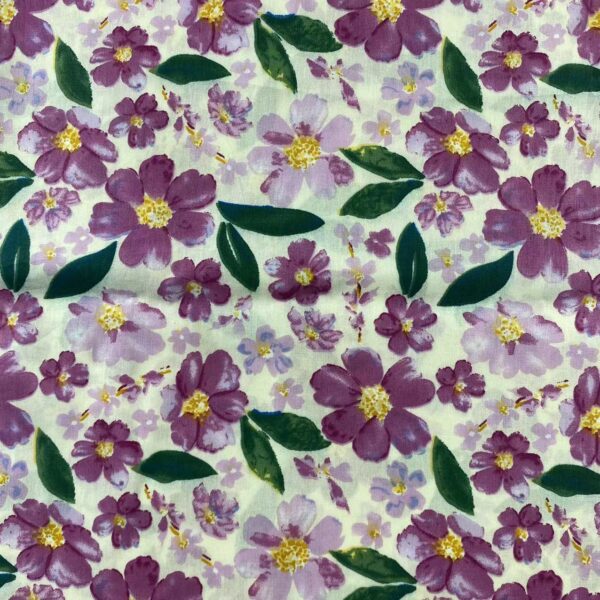 40s Cotton Poplin Fabric Patchwork Style — Reactive Print Textile