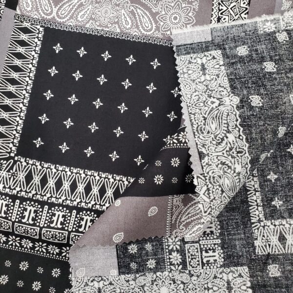 100% Cotton Poplin Fabric — Paisley Print for Shirts & Dresses