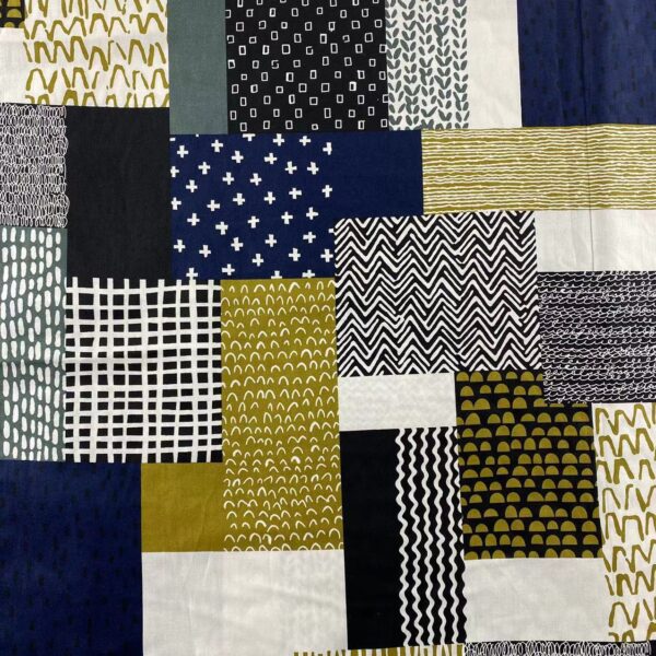 40s Cotton Poplin Fabric Patchwork Style — Reactive Print Textile