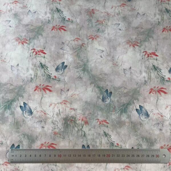 Cotton Digital Print Fabric — Vintage Bamboo Leaf Design