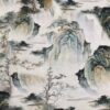 100% Cotton Digital Printed Fabric — Vintage Chinese Ink Landscape