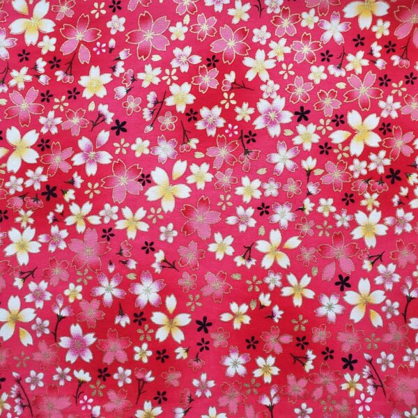 Polyester Floral Peach Skin Fabric — Thick Printed Cloth for Jackets