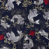 Gold Foil Cotton Fabric — Chinese Koi Design for Fashion & DIY