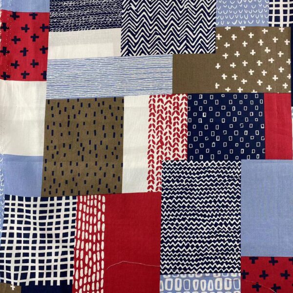 40s Cotton Poplin Fabric Patchwork Style — Reactive Print Textile