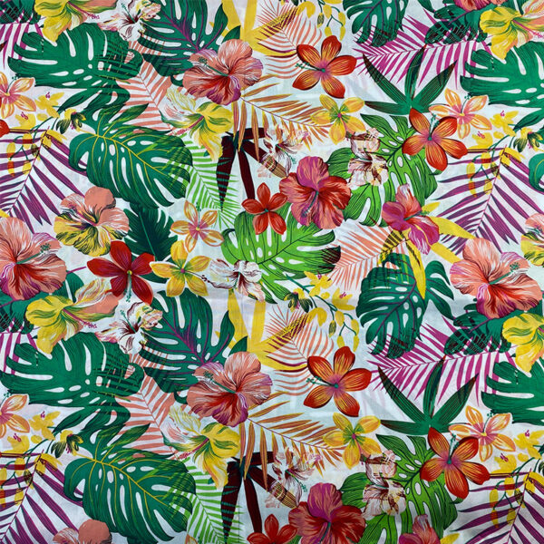 Cotton Tropical Print Fabric — Beachwear & Summer Apparel