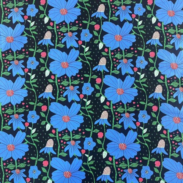 100% Combed Cotton Poplin Fabric — Floral Print for Summer Dresses