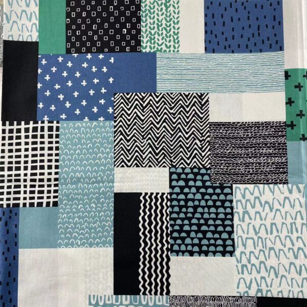 40s Cotton Poplin Fabric Patchwork Style — Reactive Print Textile