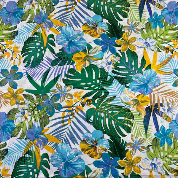 Cotton Tropical Print Fabric — Beachwear & Summer Apparel