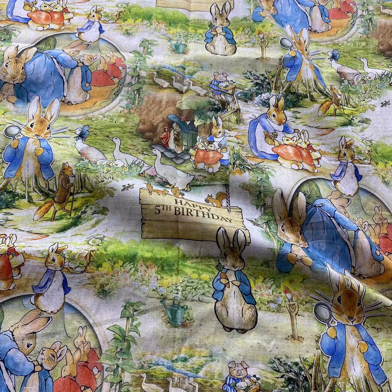 Cotton Digital Printed Fabric | Peter Rabbit Design