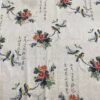 Cotton Digital Printed Fabric — Vintage Chinese Calligraphy & Floral Design