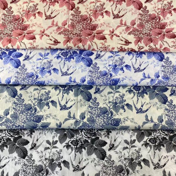 主图-01 100% Cotton Poplin Reactive Printed Fabric — Black & White Ink Wash Style