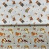 Cotton Digital Printed Fabric — Cartoon Dogs & Bears for Kids