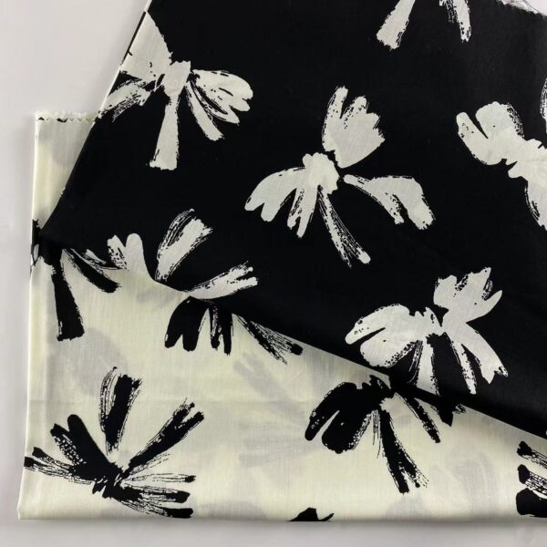 100% Cotton Black & White Butterfly Poplin Fabric — Kids & Women Apparel