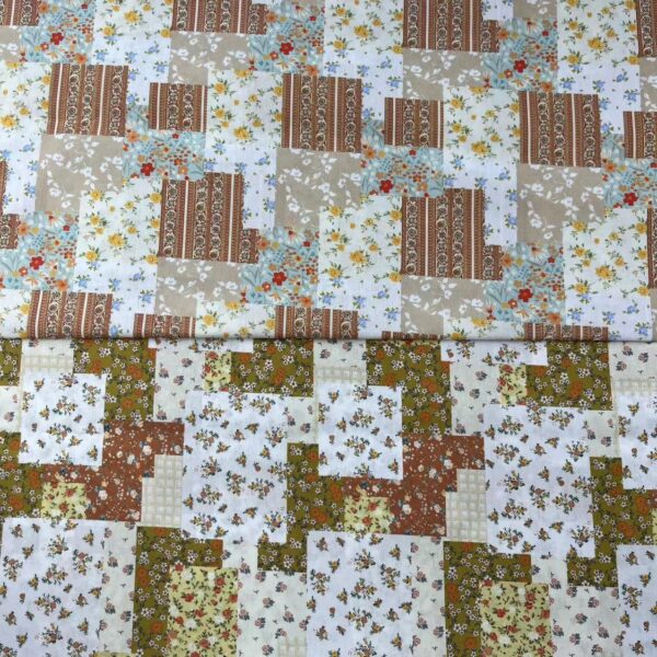 100% Cotton Korean-Style Patchwork Floral Digital Print Fabric — Women & Kids Homewear Material