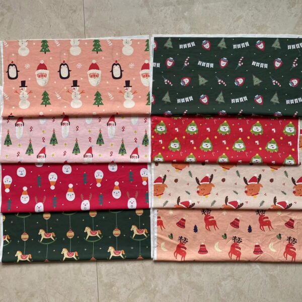 100% Cotton Digital Printed Fabric — Christmas DIY Craft Cloth