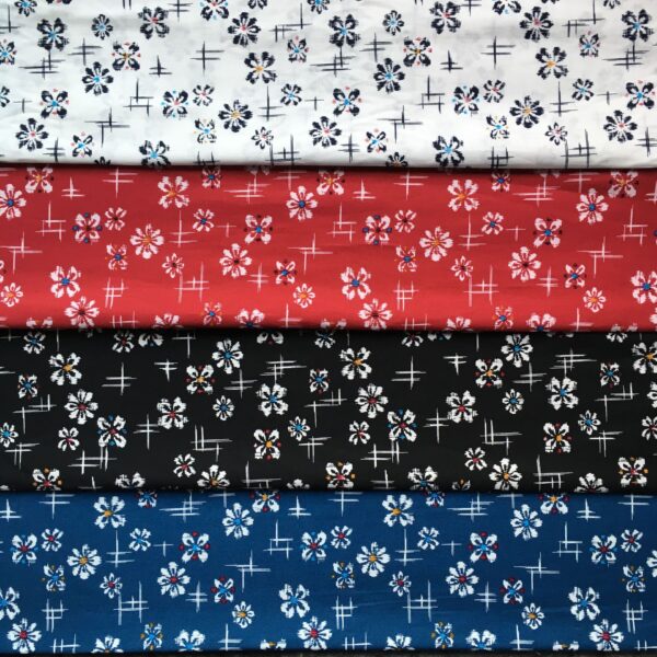 Cotton Poplin Printed Fabric — Lightweight Summer Wear & Scarf Material