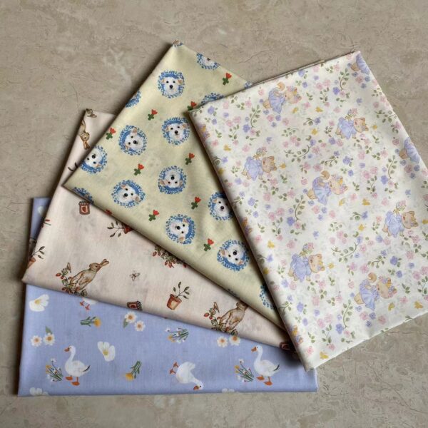 Cotton Digital Printed Fabric – Korean INS Cartoon Style DIY Kids Sewing Cloth