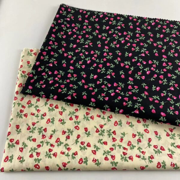 Small Floral Printed Cotton Poplin Fabric — Lightweight Summer Dress & Anti-Mosquito Pants Material