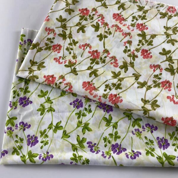 Pure Cotton Floral Print Fabric – 40s Soft Poplin for Summer Dresses & Blouses