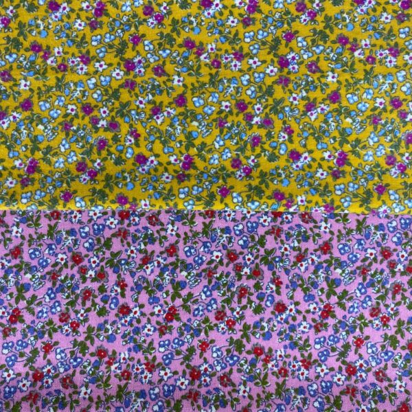 Brushed Cotton Floral Print Fabric – Warm Winter Flannel for Kidswear & Pajamas