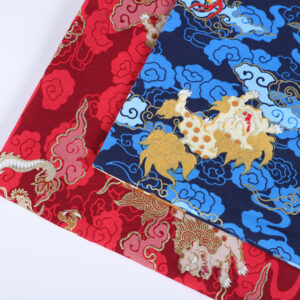Gold-Stamped Chinese Dragon Cloud Cotton Fabric – Woven Cotton for Apparel, Bags & DIY Crafts