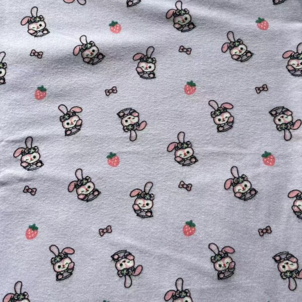 Thickened Cotton Brushed Printed Fabric – Cartoon Character Design for Winter Clothing & DIY Crafts